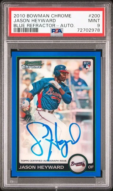 2010 Bowman Chrome Jason Heyward Blue Refractor Autograph #200 card image
