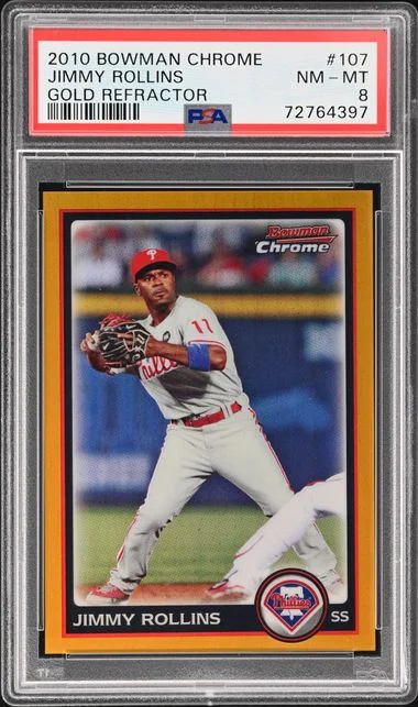 2010 Bowman Chrome Jimmy Rollins Gold Refractor #107 card image