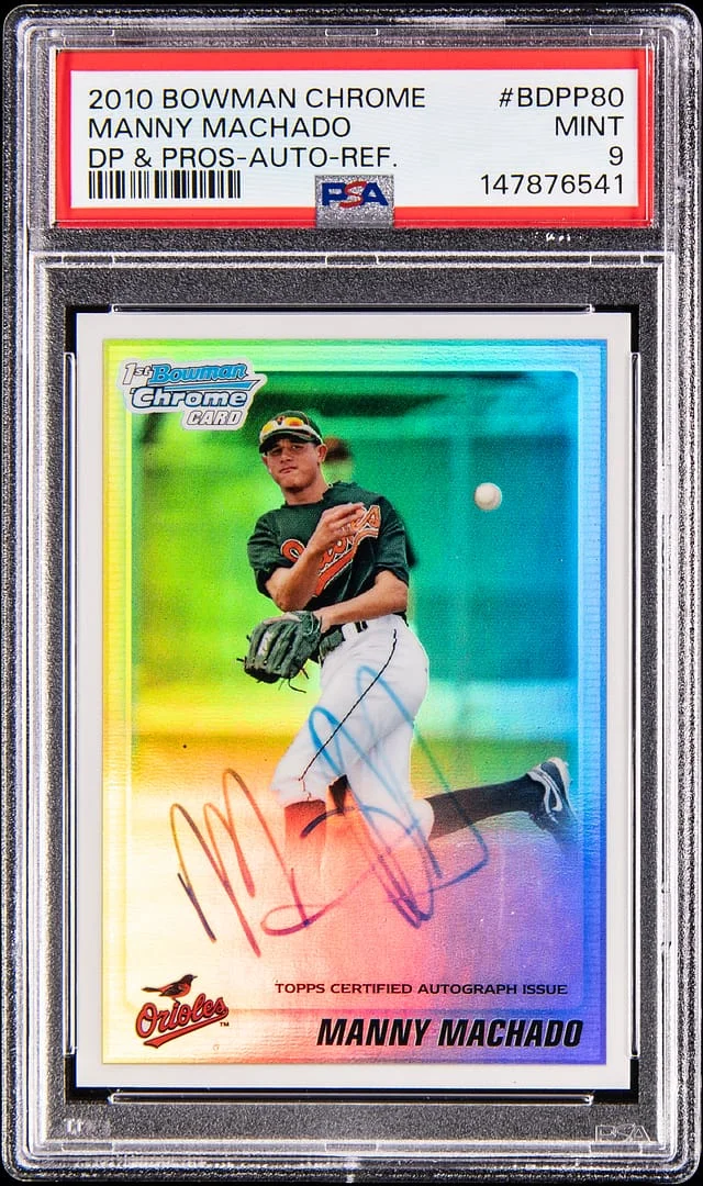 2010 Bowman Chrome Manny Machado Picks & Prospects Autograph Refractor #BDPP80 card image