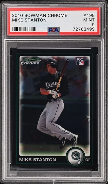 2010 Bowman Chrome Mike (Giancarlo) Stanton #198 card image