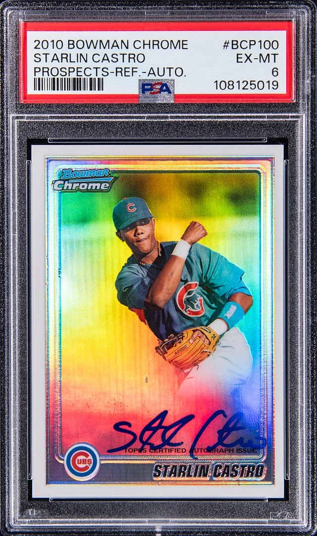 2010 Bowman Chrome Prospects Starlin Castro Autograph Refractor #BCP100 card image