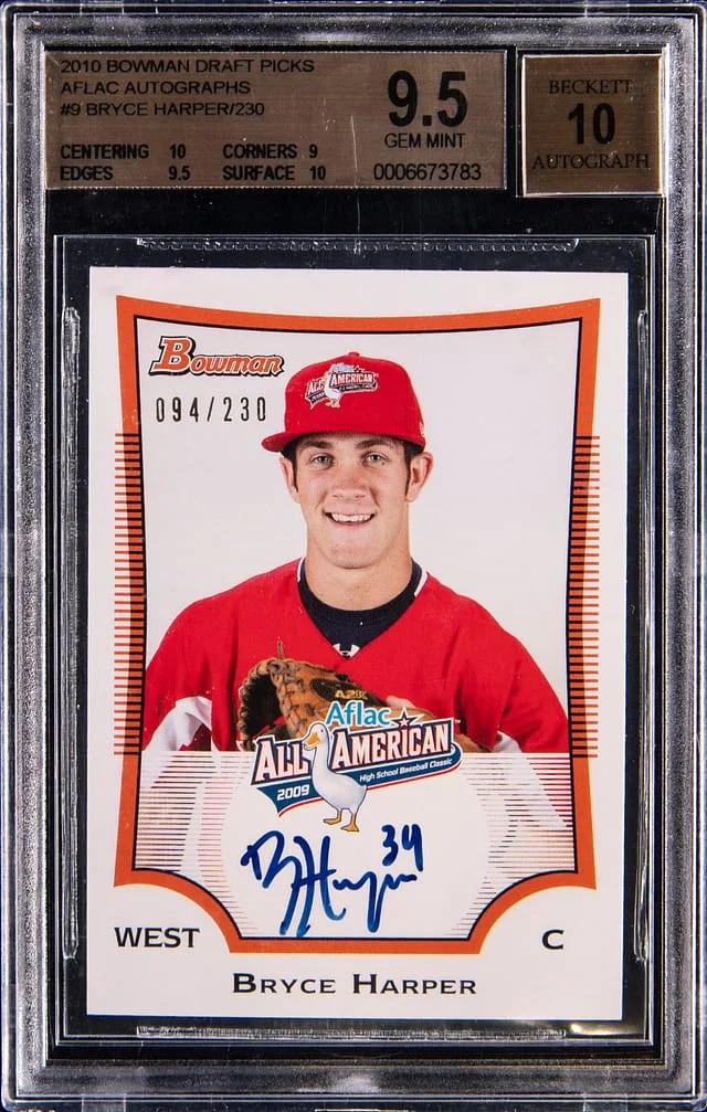 2010 Bowman Draft Picks Bryce Harper Aflac Autographs #AFLAC-BH card image