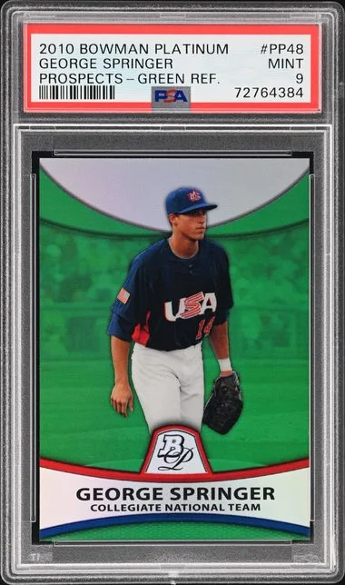2010 Bowman Platinum George Springer Prospects Green Refractor #PP48 card image