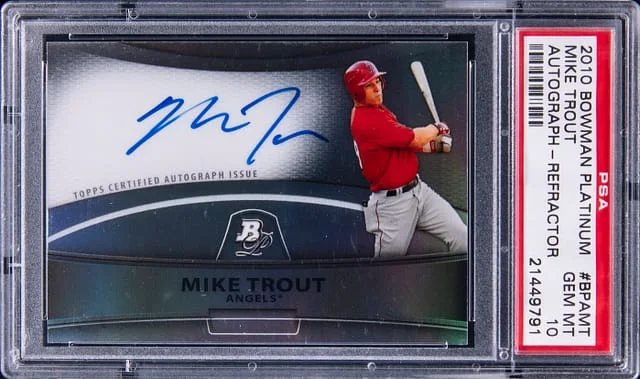 2010 Bowman Platinum Mike Trout Autographs Refractor #BPA-MT card image