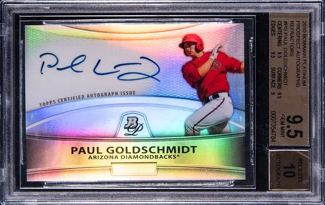 2010 Bowman Platinum Paul Goldschmidt Prospect Autographs Refractors #PG card image