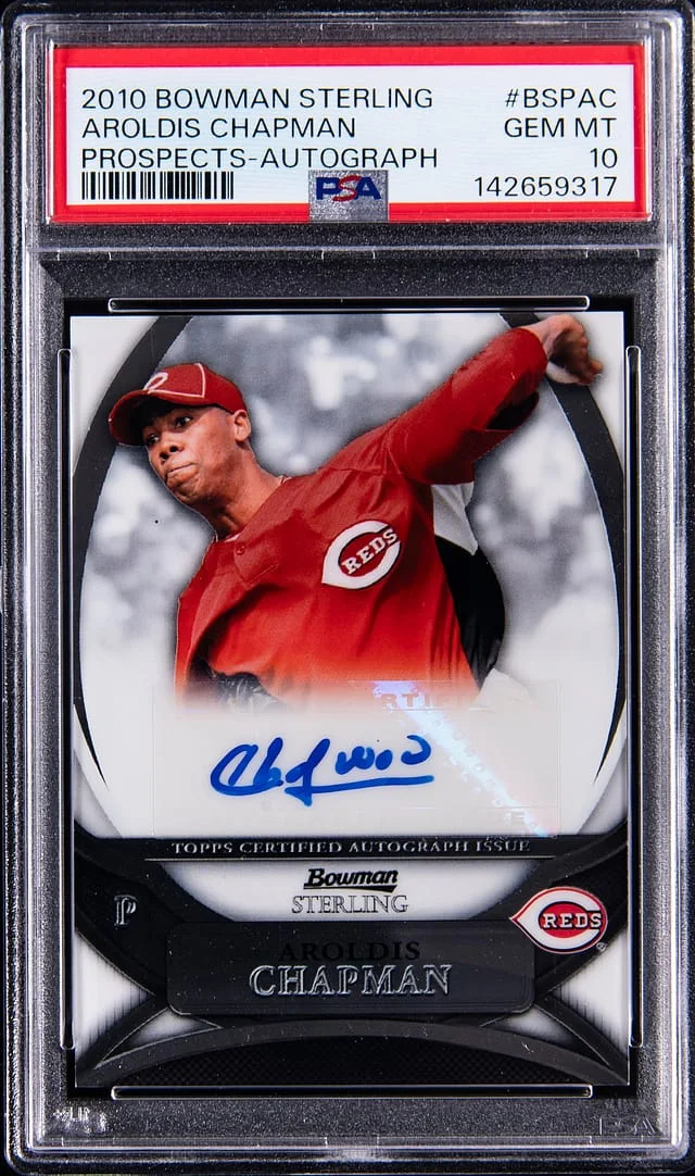 2010 Bowman Sterling Prospects Aroldis Chapman Autograph #BSP-AC card image