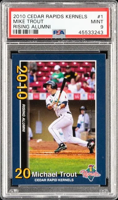 2010 Cedar Rapids Kernels Rising Alumni Mike Trout #1 card image