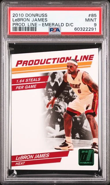 2010 Donruss LeBron James Production Line Emerald Die-Cut #85 card image