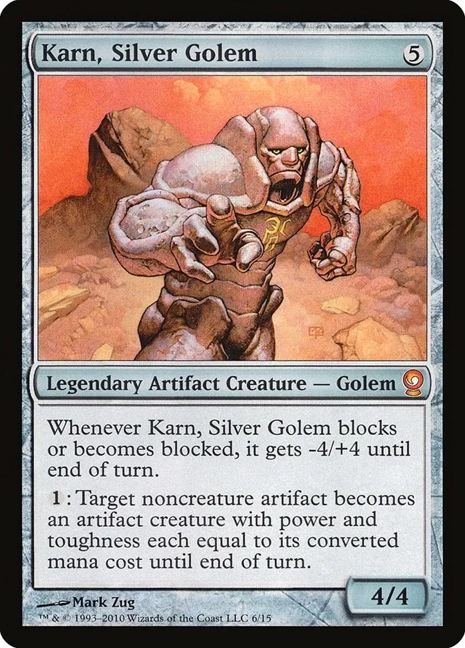 2010 From the Vault: Relics Karn, Silver Golem mythic #6 unlisted card image