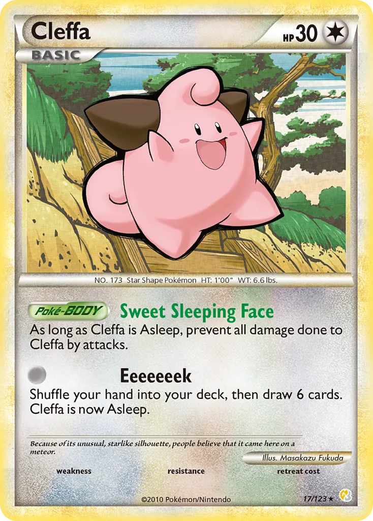 2010 HeartGold & SoulSilver Cleffa Rare #017/123 Rare card image