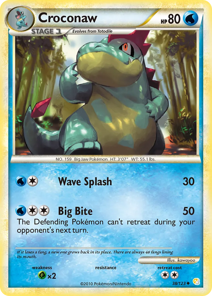 2010 HeartGold & SoulSilver Croconaw Uncommon #038/123 Uncommon card image