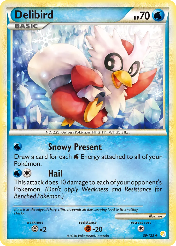 2010 HeartGold & SoulSilver Delibird Uncommon #039/123 Uncommon card image