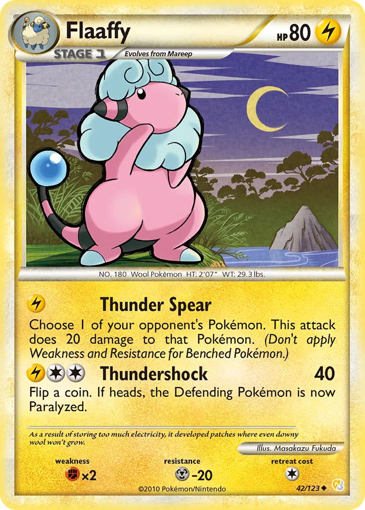 2010 HeartGold & SoulSilver Flaaffy Uncommon #042/123 Uncommon card image