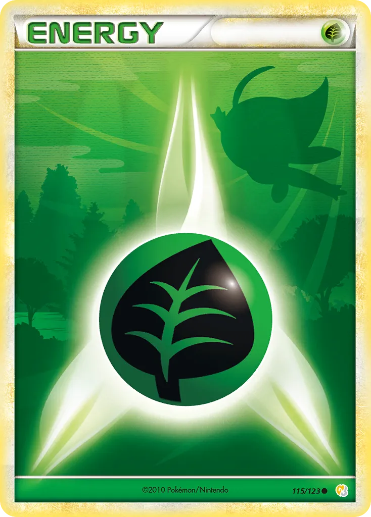 2010 HeartGold & SoulSilver Grass Energy Common #115/123 Common card image