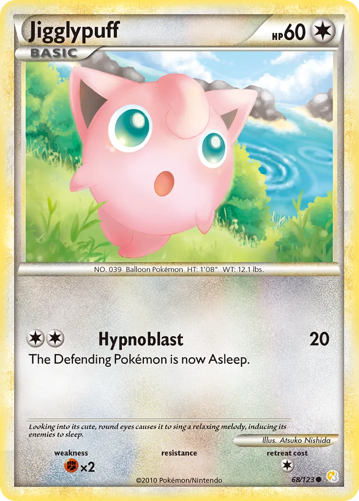 2010 HeartGold & SoulSilver Jigglypuff Common #068/123 Common card image