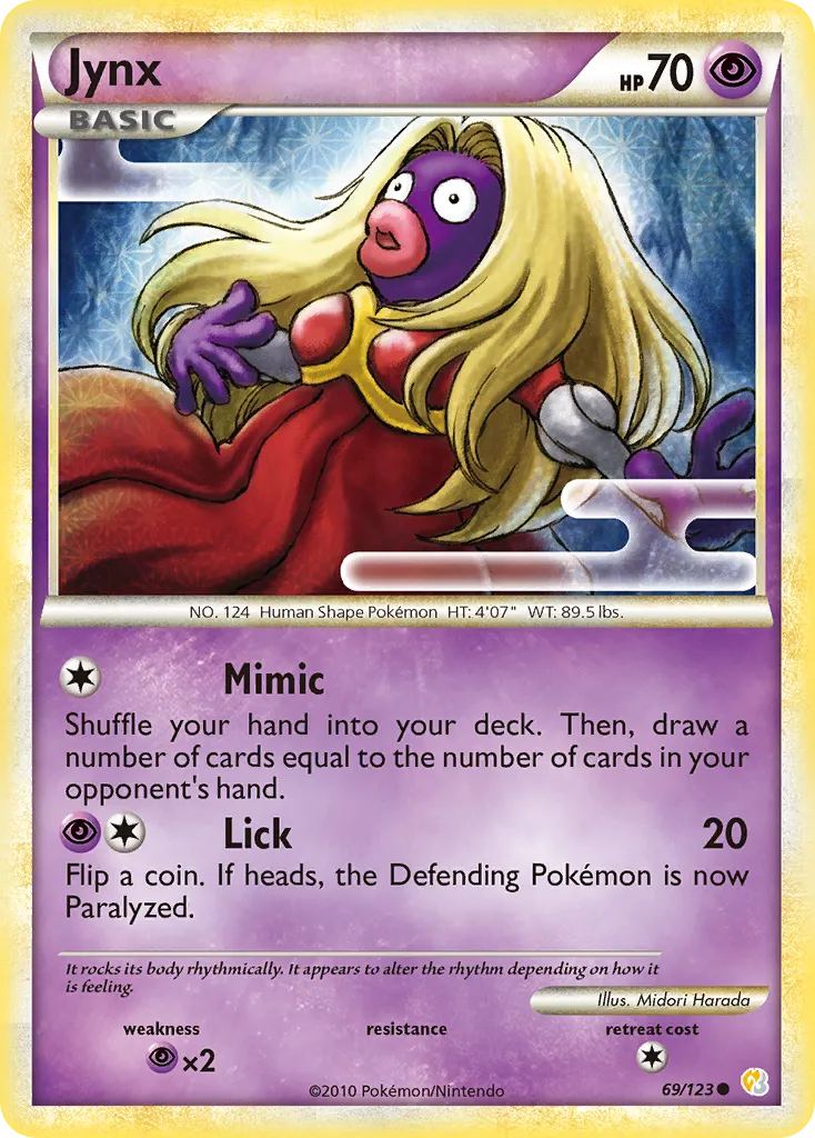 2010 HeartGold & SoulSilver Jynx Common #069/123 Common card image