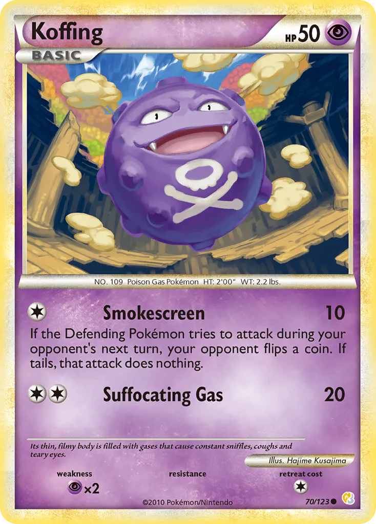 2010 HeartGold & SoulSilver Koffing Common #070/123 Common card image