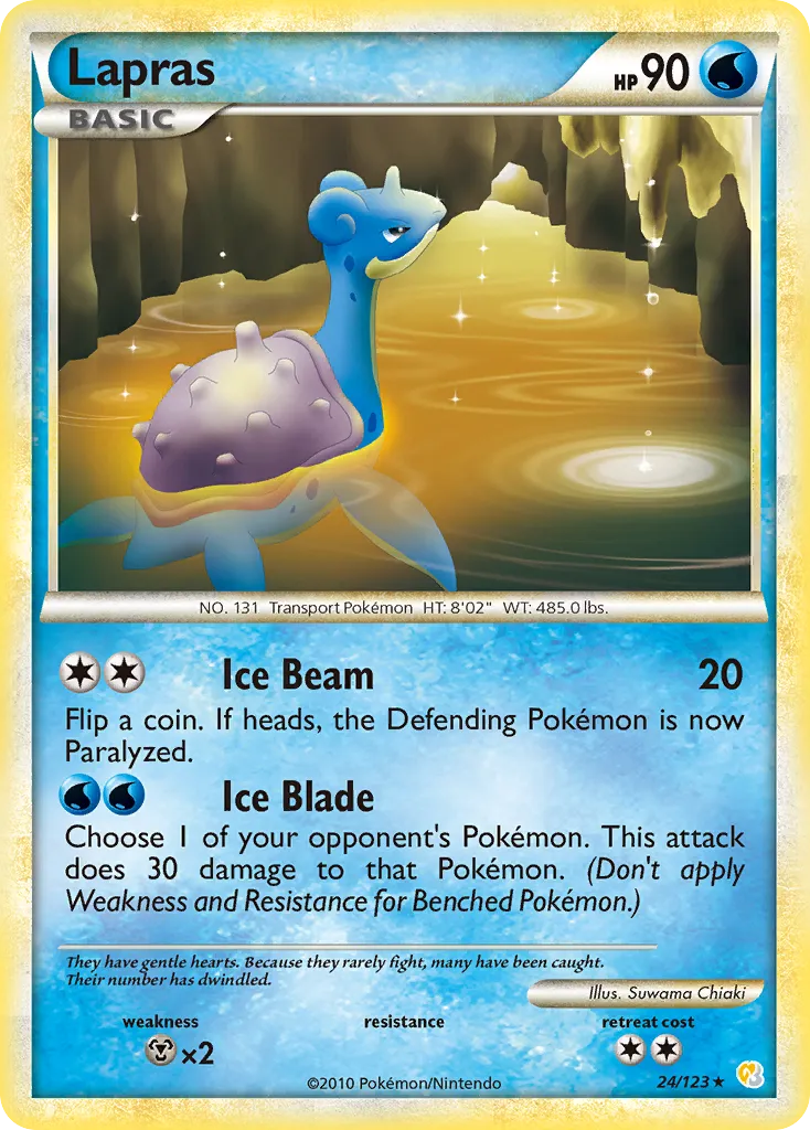 2010 HeartGold & SoulSilver Lapras Rare #024/123 Rare card image