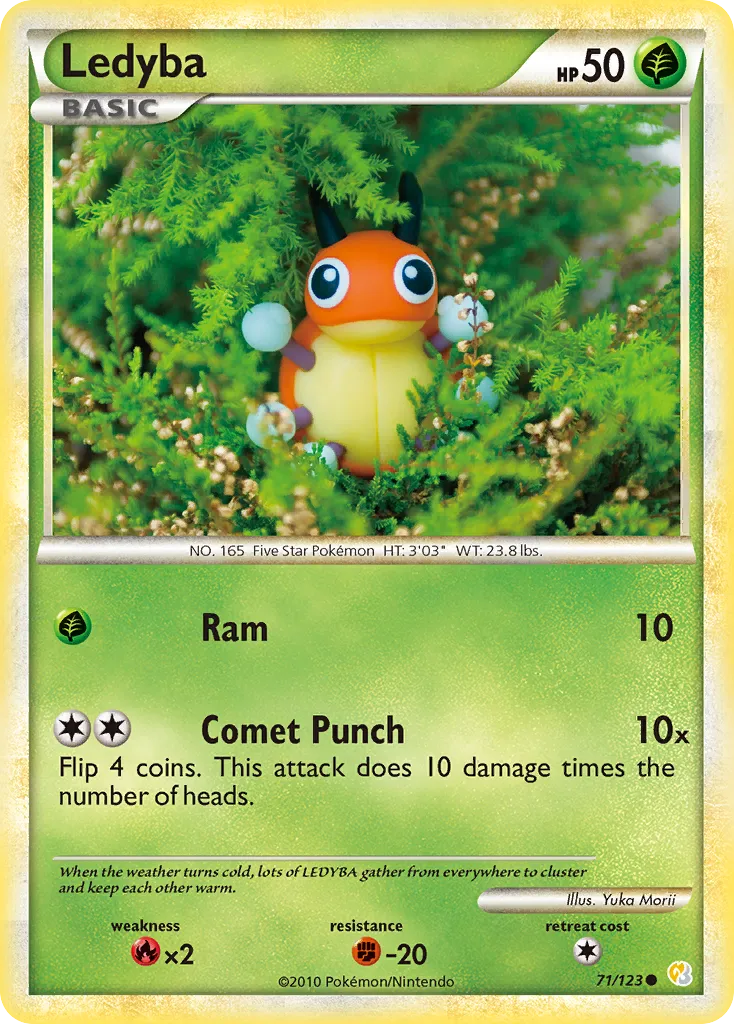 2010 HeartGold & SoulSilver Ledyba Common #071/123 Common card image