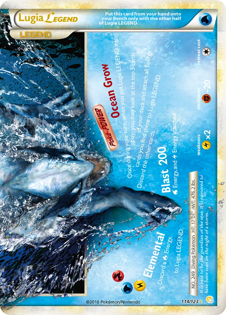 2010 HeartGold & SoulSilver Lugia LEGEND LEGEND #113/123 LEGEND card image