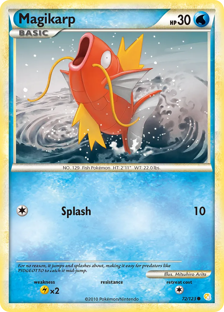 2010 HeartGold & SoulSilver Magikarp Common #072/123 Common card image