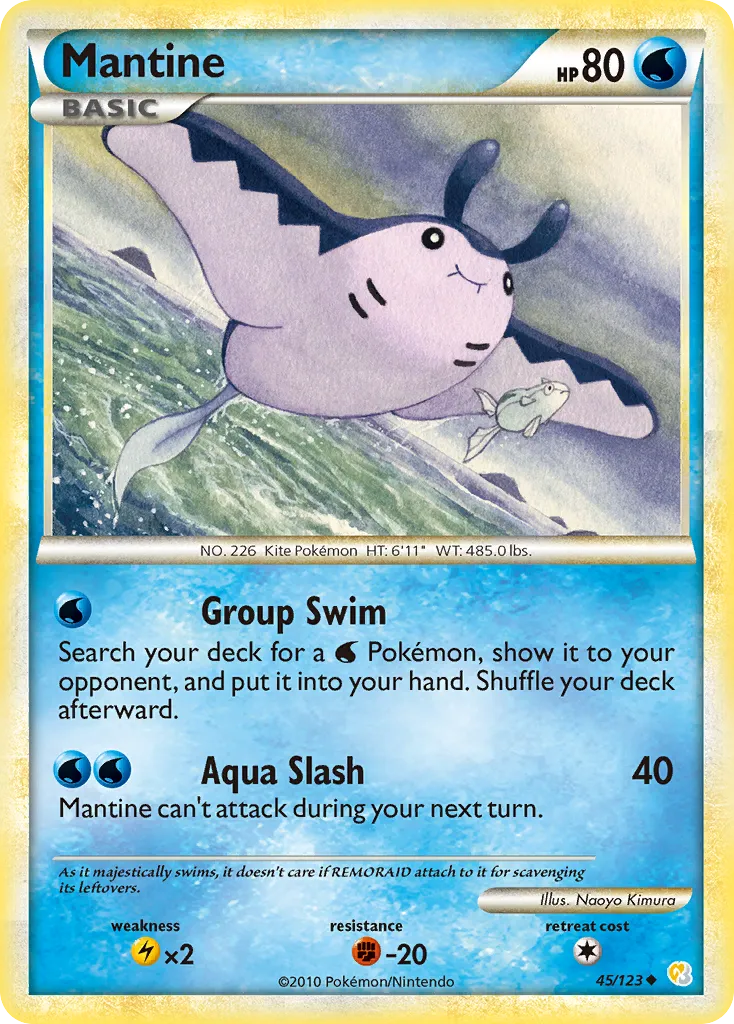 2010 HeartGold & SoulSilver Mantine Uncommon #045/123 Uncommon card image