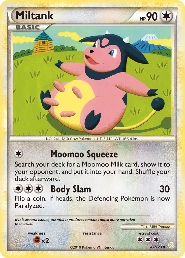 2010 HeartGold & SoulSilver Miltank Uncommon #047/123 Uncommon card image
