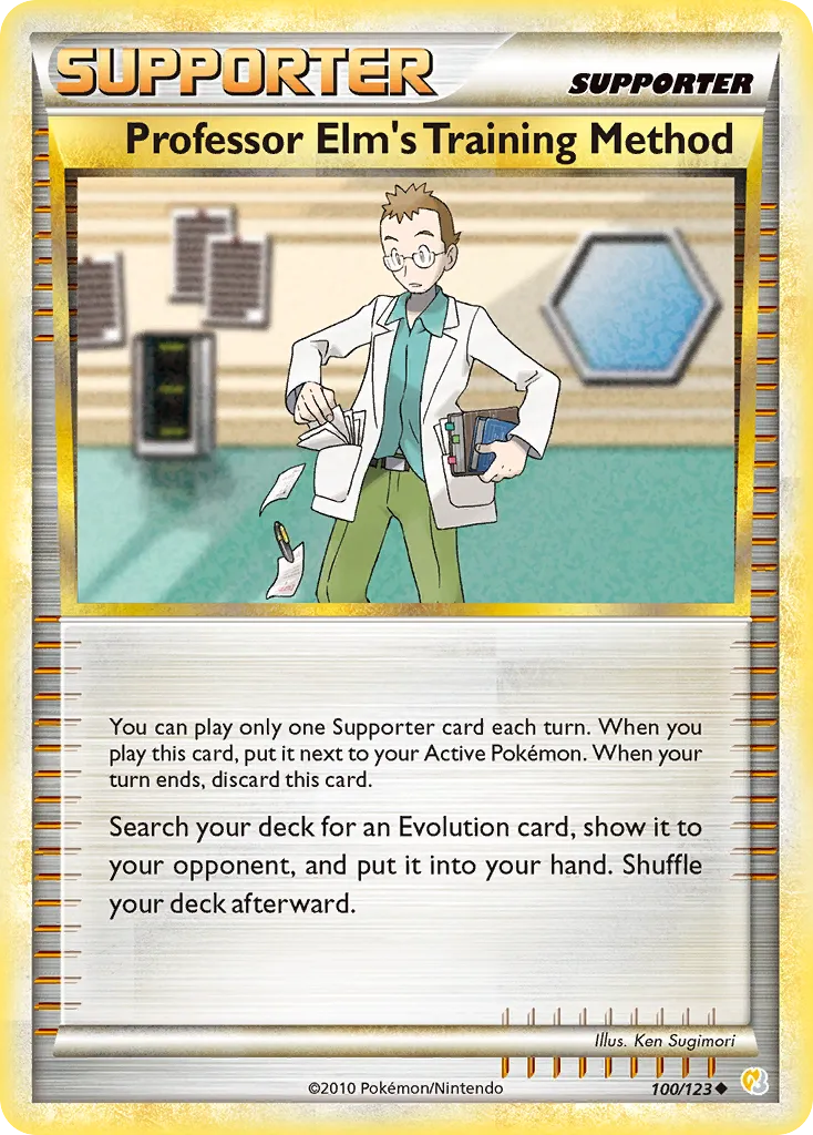 2010 HeartGold & SoulSilver Professor Elm's Training Method Uncommon #100/123 Uncommon card image