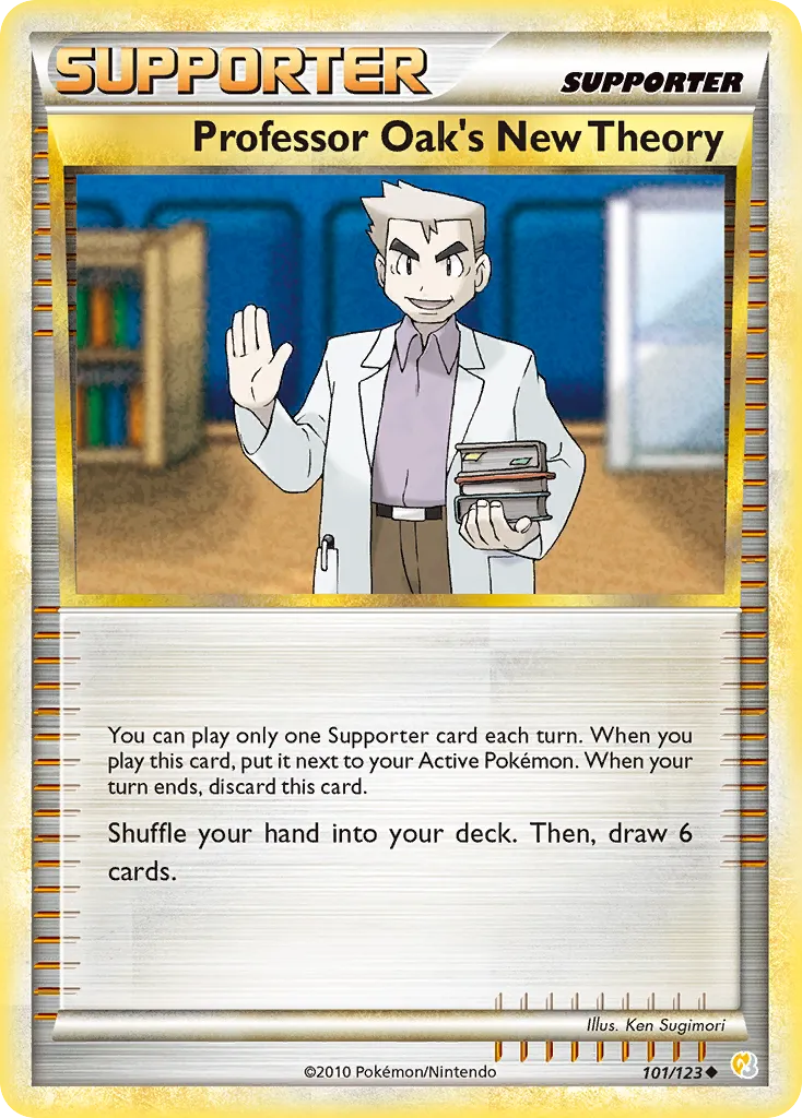 2010 HeartGold & SoulSilver Professor Oak's New Theory Uncommon #101/123 Uncommon card image