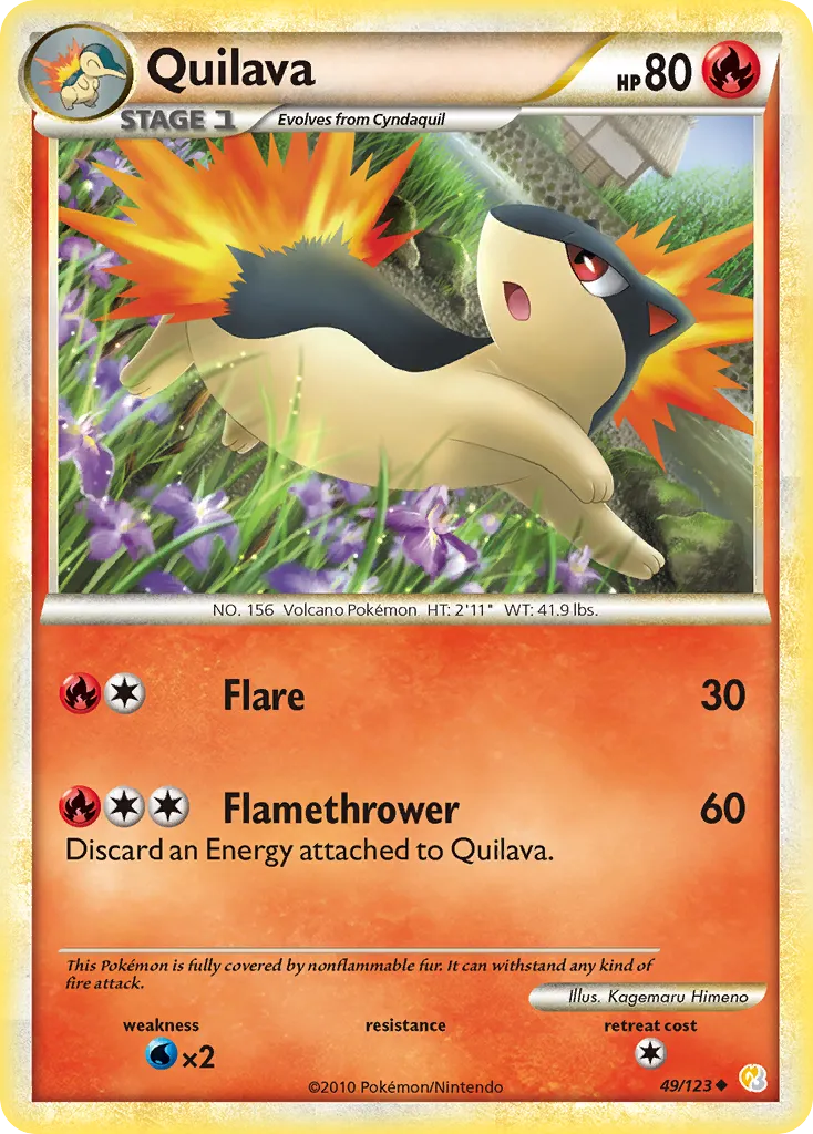 2010 HeartGold & SoulSilver Quilava Uncommon #049/123 Uncommon card image