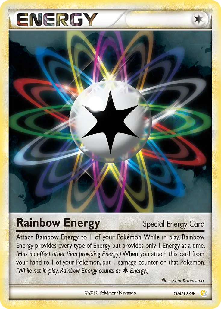 2010 HeartGold & SoulSilver Rainbow Energy #104/123 Uncommon card image
