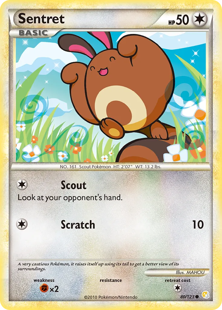 2010 HeartGold & SoulSilver Sentret Common #080/123 Common card image