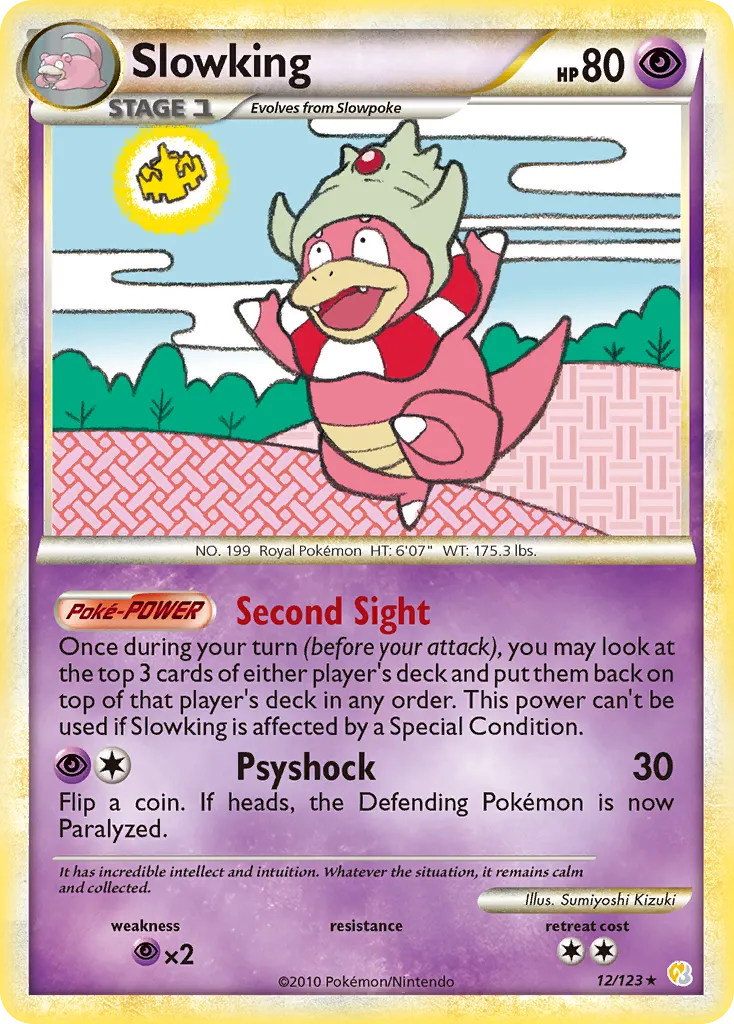 2010 HeartGold & SoulSilver Slowking Rare Holo #012/123 Rare Holo card image
