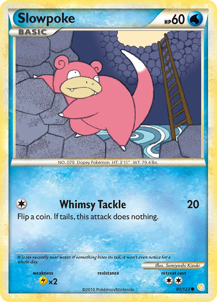 2010 HeartGold & SoulSilver Slowpoke Common #081/123 Common card image