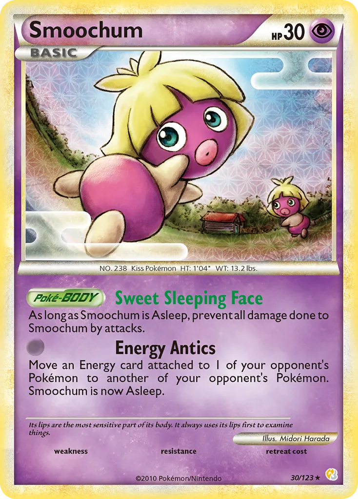 2010 HeartGold & SoulSilver Smoochum Rare #030/123 Rare card image