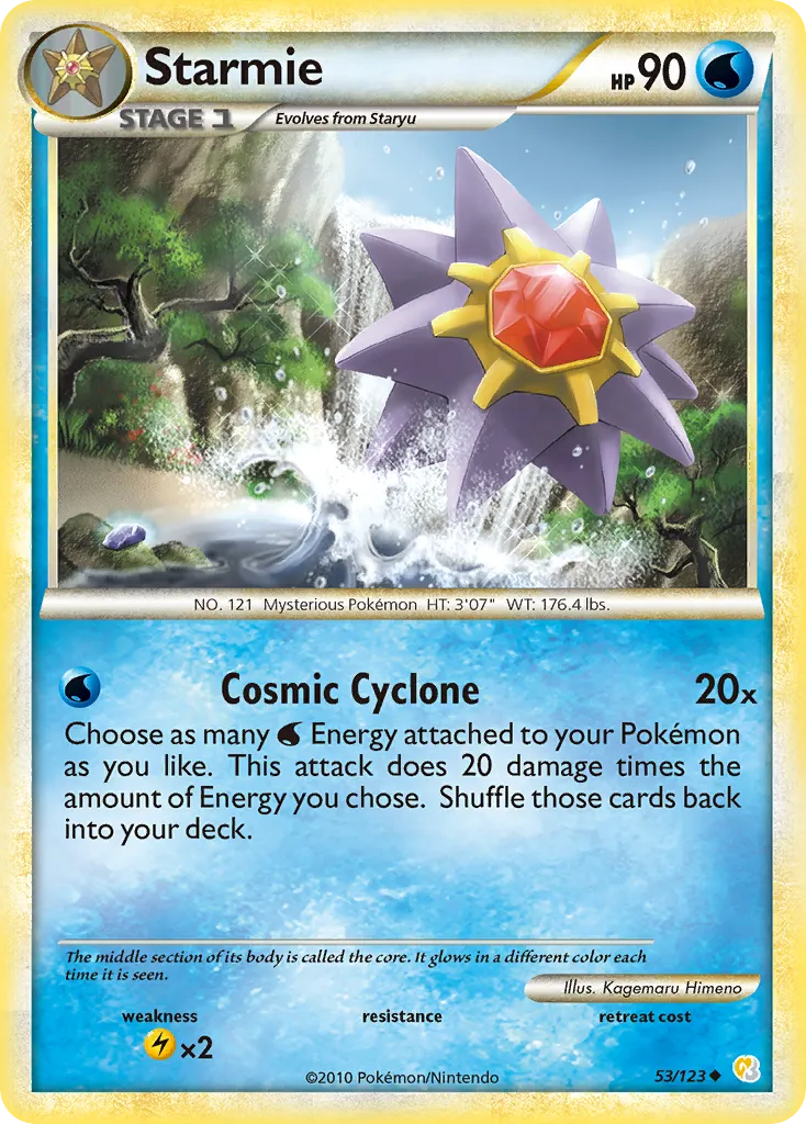 2010 HeartGold & SoulSilver Starmie Uncommon #053/123 Uncommon card image