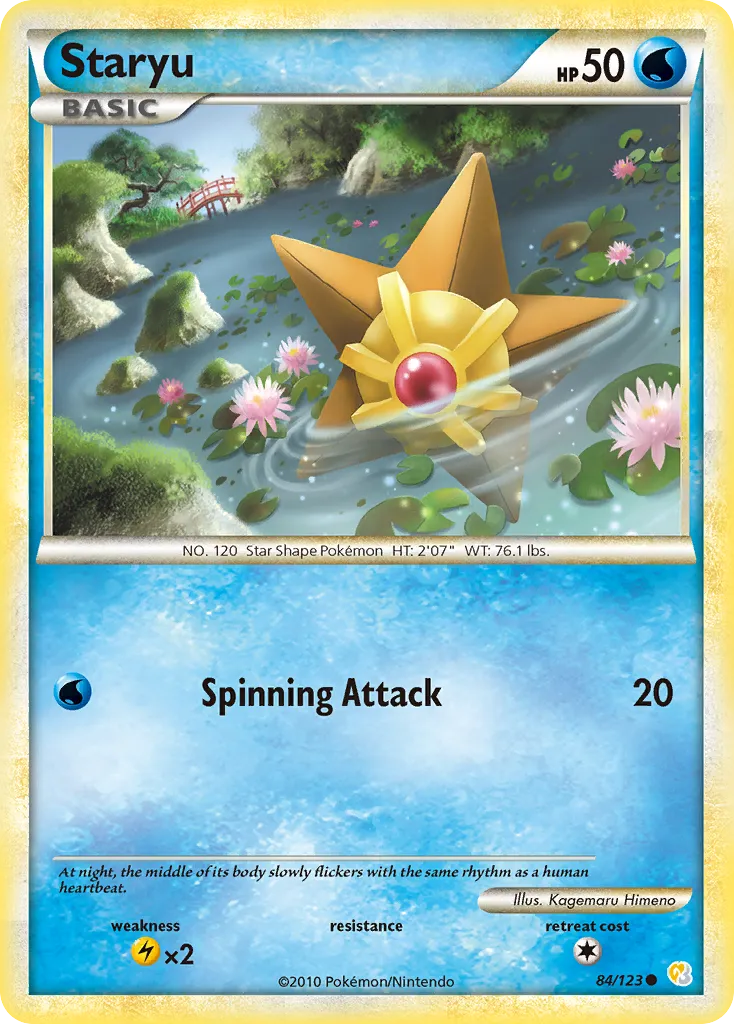2010 HeartGold & SoulSilver Staryu Common #084/123 Common card image