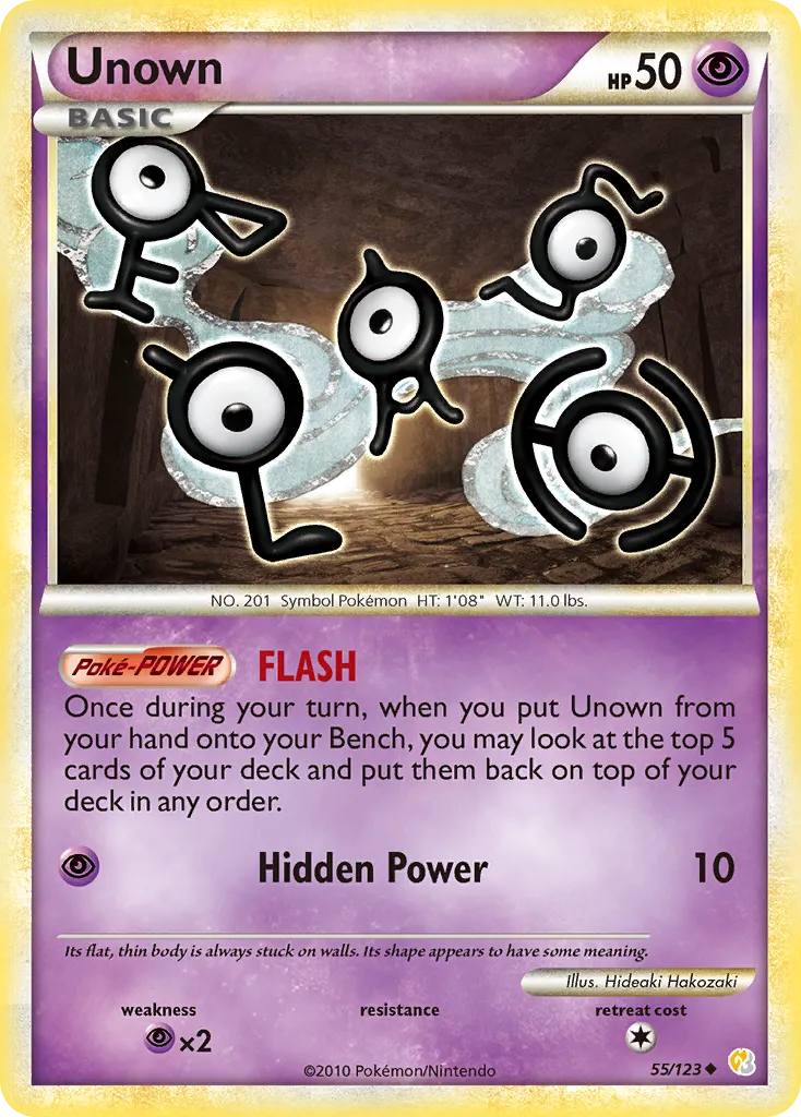 2010 HeartGold & SoulSilver Unown #055/123 Uncommon card image