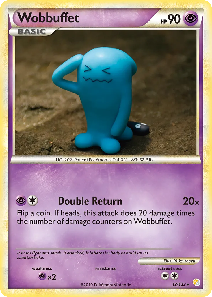 2010 HeartGold & SoulSilver Wobbuffet Rare Holo #013/123 Rare Holo card image