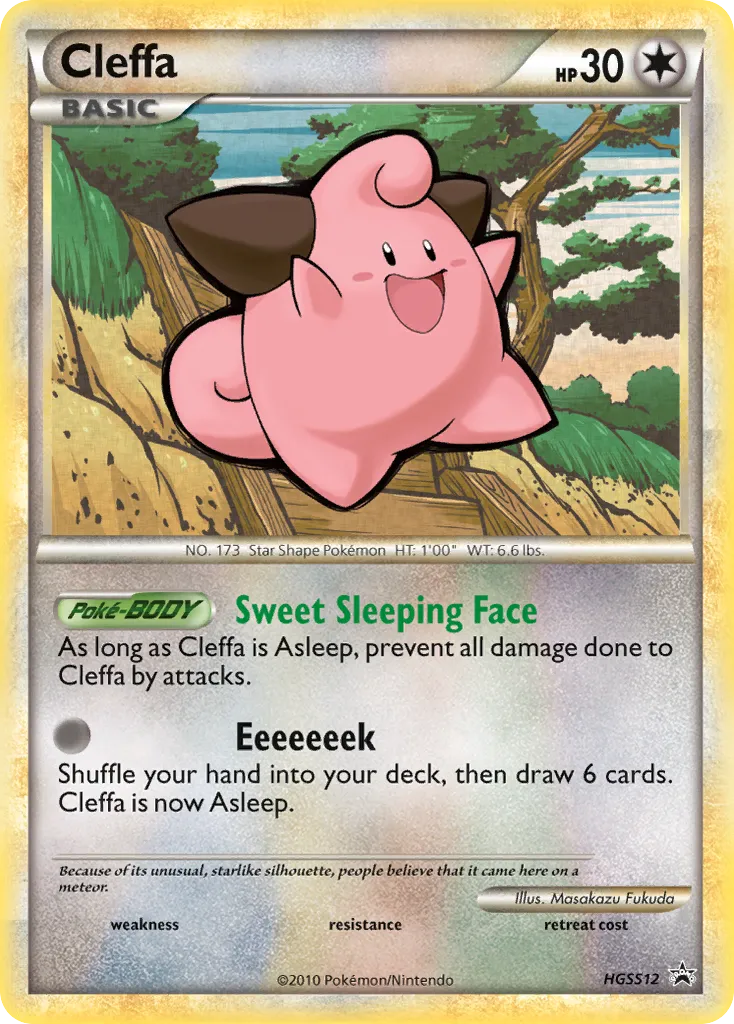 2010 HGSS Black Star Promos Cleffa #HGSS12 card image