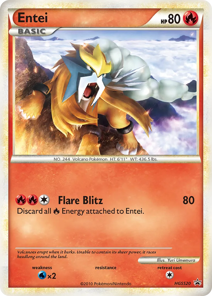 2010 HGSS Black Star Promos Entei #HGSS20 card image