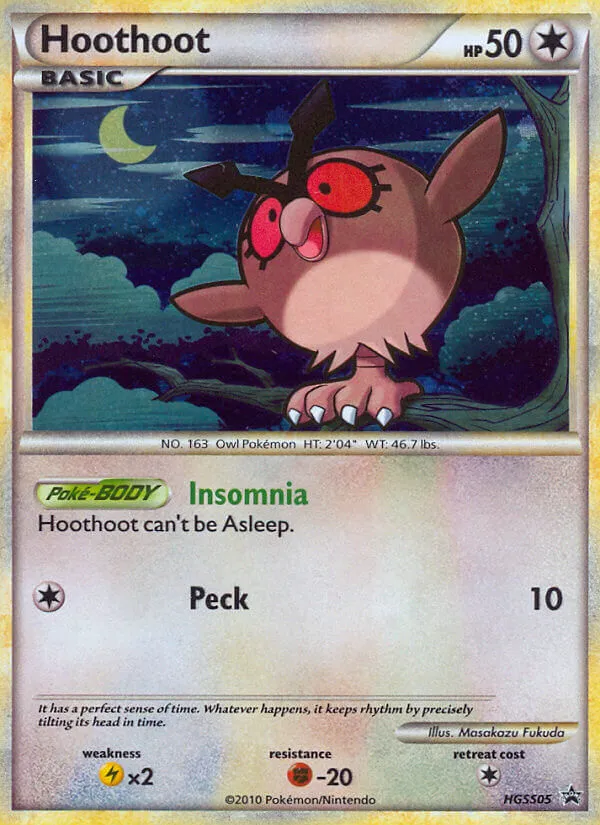 2010 HGSS Black Star Promos Hoothoot #HGSS05 card image