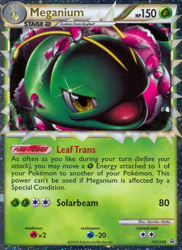 2010 HGSS Black Star Promos Meganium #HGSS08 card image