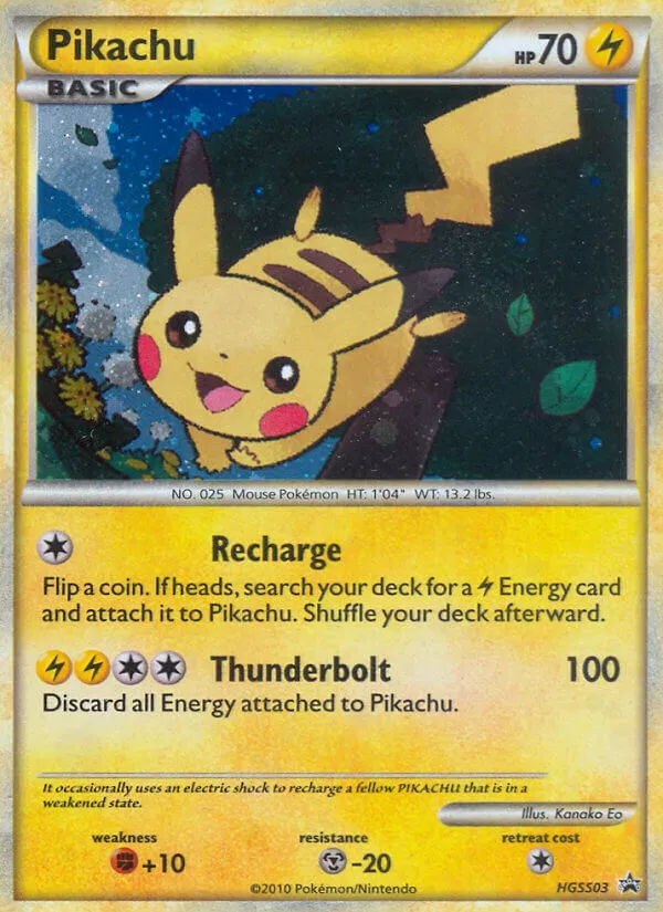 2010 HGSS Black Star Promos Pikachu #HGSS03 card image