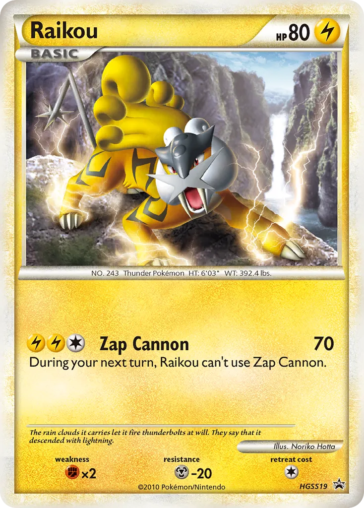 2010 HGSS Black Star Promos Raikou #HGSS19 card image
