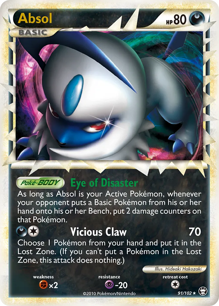 2010 HS—Triumphant Absol #091/102 Rare Prime card image