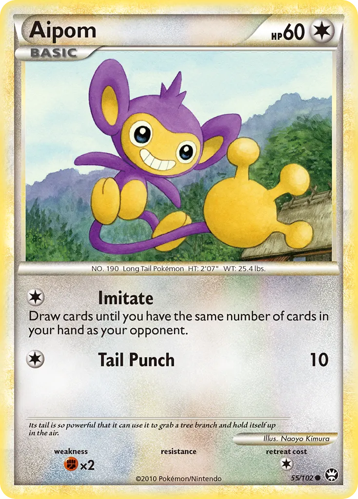 2010 HS—Triumphant Aipom Common #055/102 Common card image