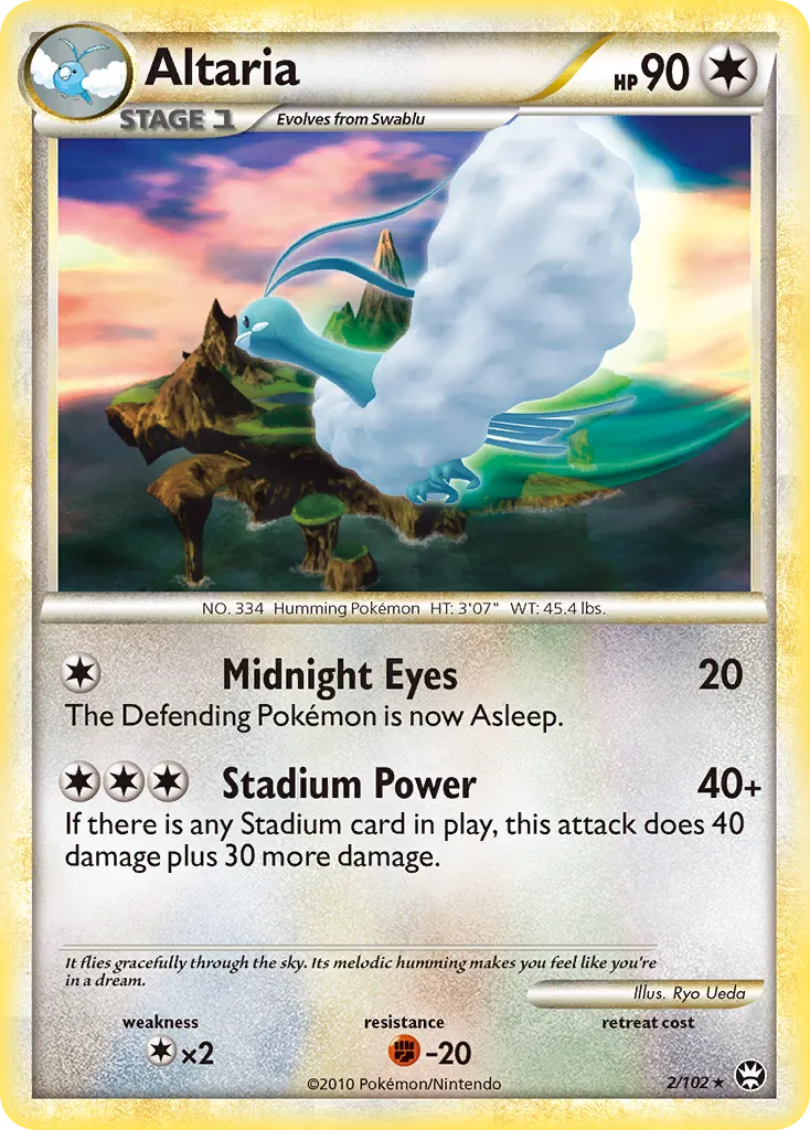 2010 HS—Triumphant Altaria #002/102 Rare Holo card image