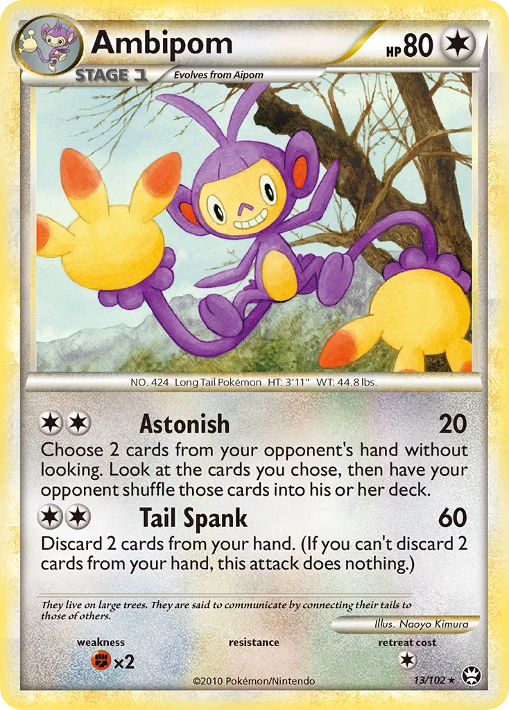 2010 HS—Triumphant Ambipom Rare #013/102 Rare card image