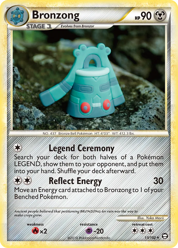 2010 HS—Triumphant Bronzong Rare #015/102 Rare card image
